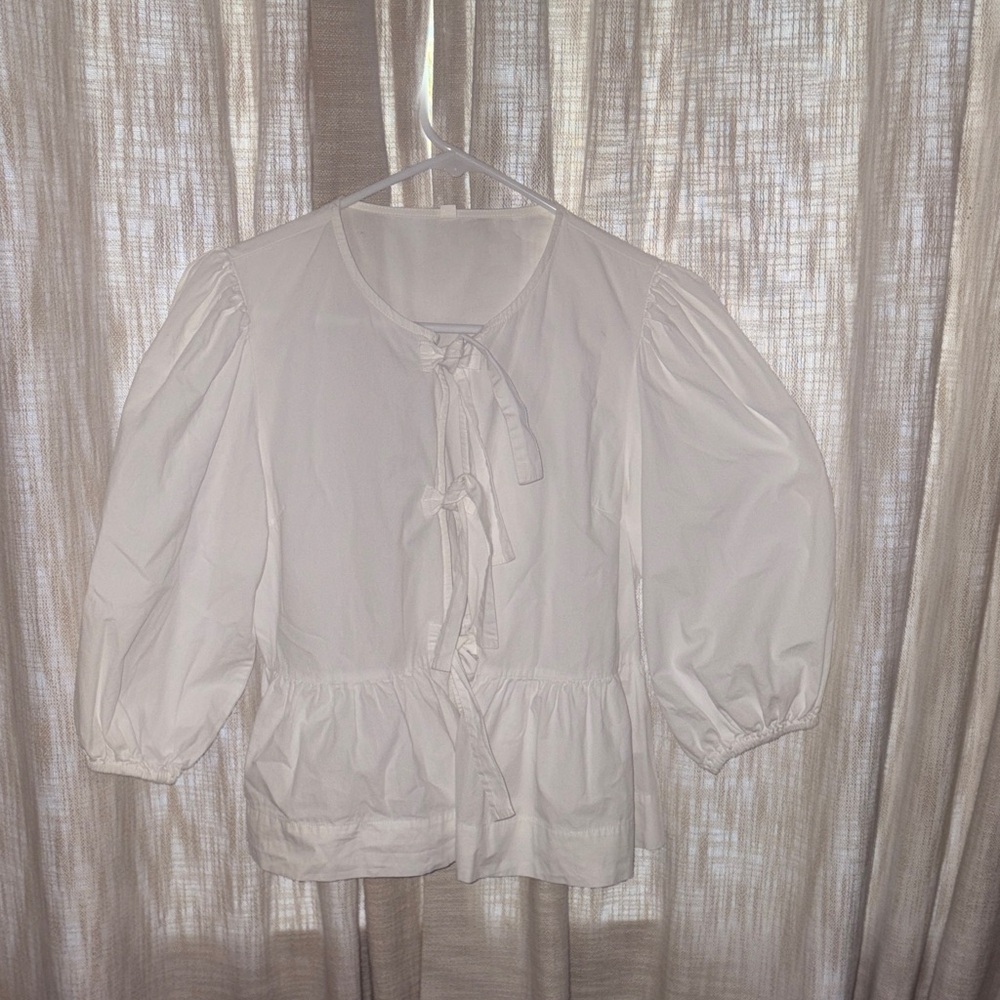 White Puff Sleeve Blouse